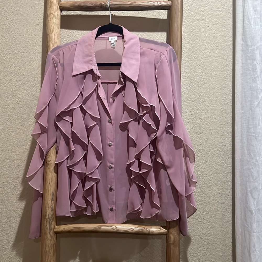 Pink Ruffle Blouse River Island